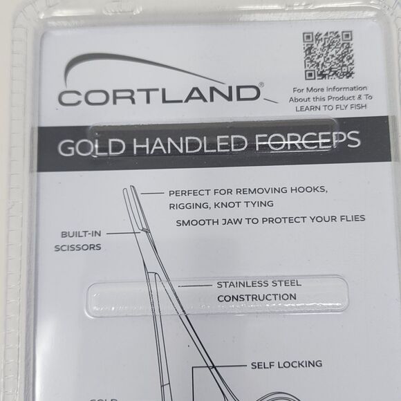 Cortland Gold Handled Forceps Stainless Steel Scissor Quick Release Fishing Tool - Picture 5 of 7